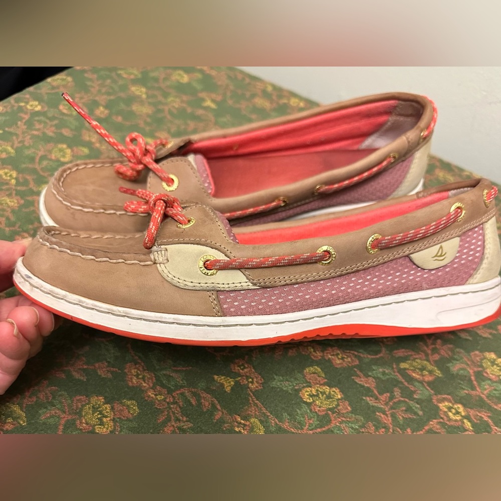 Sperry Brown and Red/Orange Flats - Picture 3 of 7